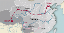 Beijing Lhasa Train Map