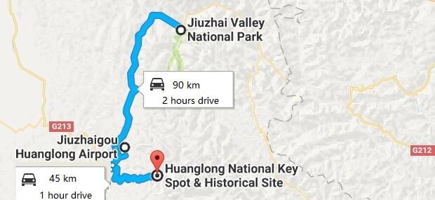 jiuzhaigou map