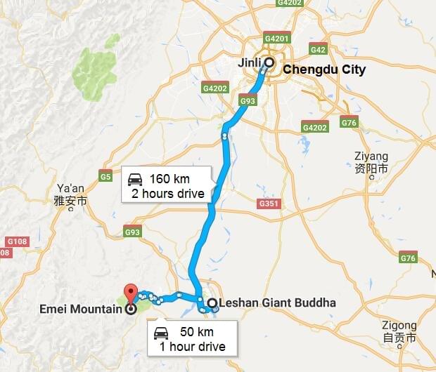 emeishan leshan tour map