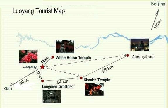 Luoyang tour map