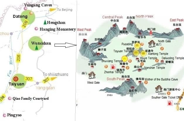 wutai mountai map