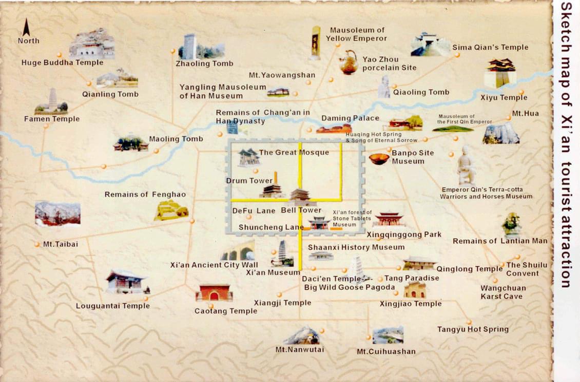 Xian Tourism Map