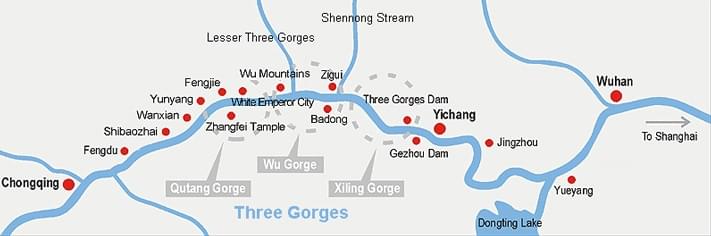 Yangtze River Cruise Map