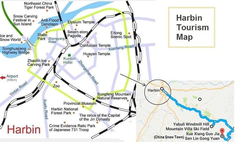 Harbin Tourism Map