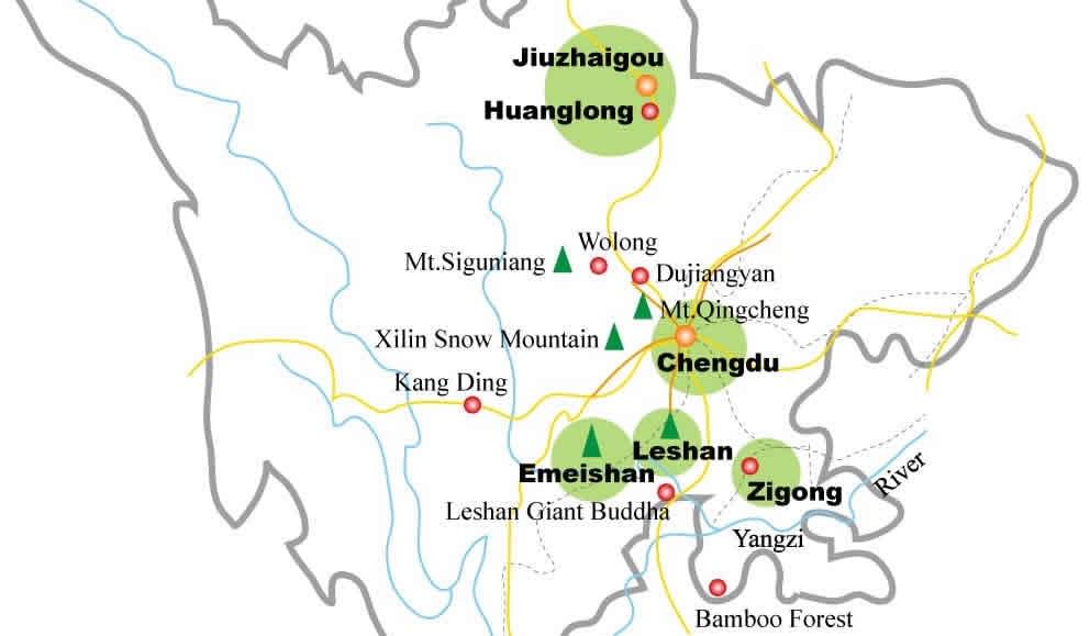 sichuan tourism map