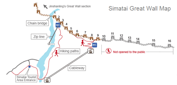 Simatai Great Wall Map